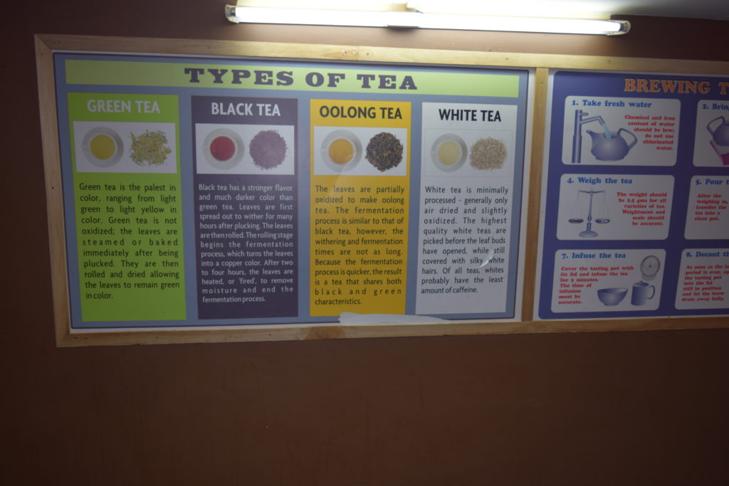 Types of tea @ Tea Museum Ooty