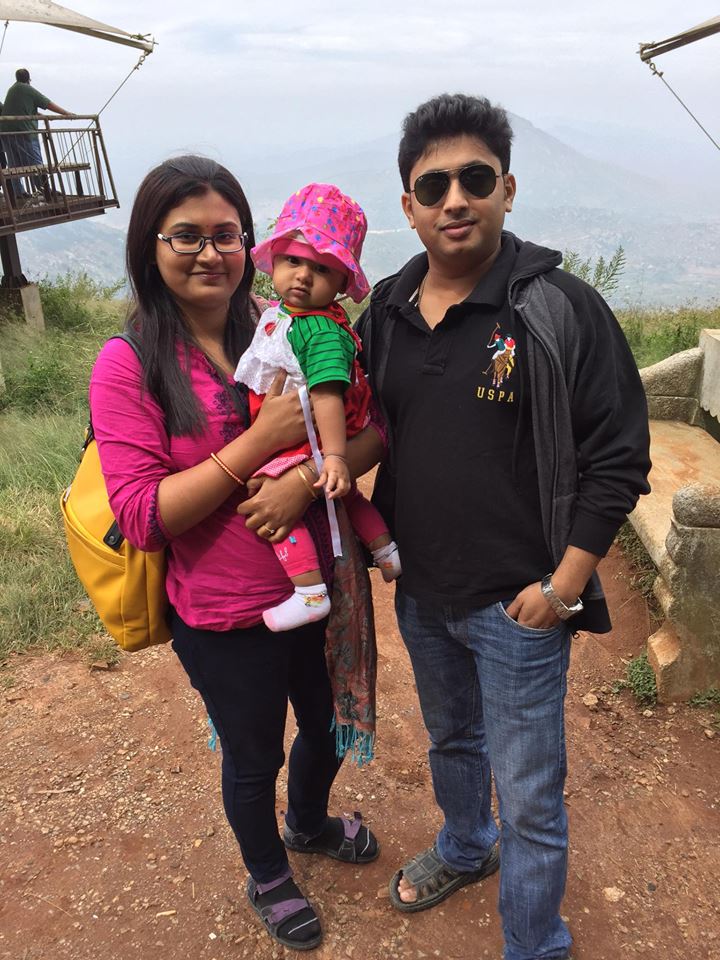 My family at Nandi Hill, a perfect gateway from Bangalore