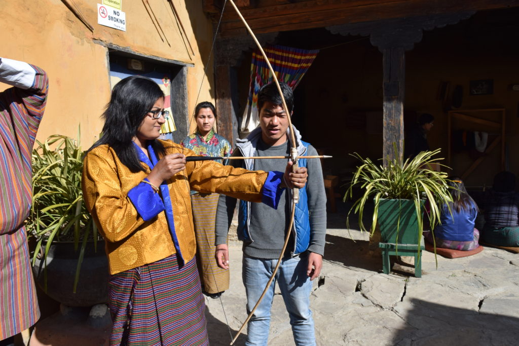 Trying Archery at Simply Bhutan