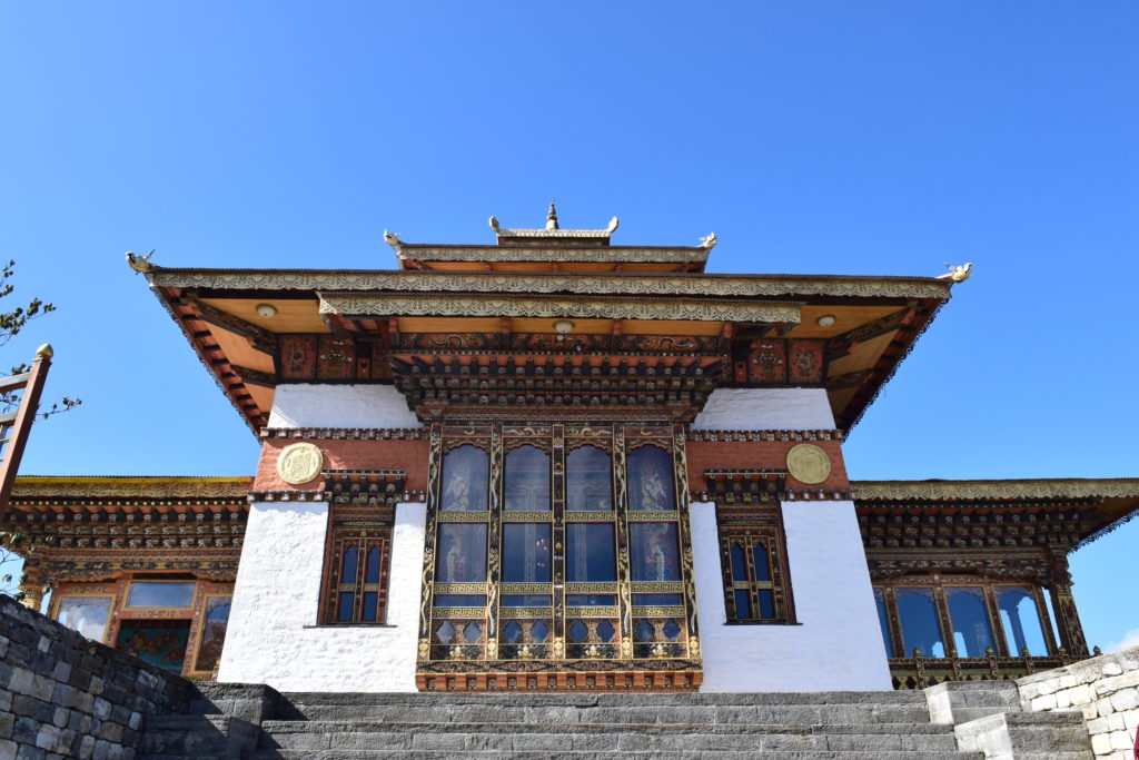 Temple infront of Chortens at Drochula Pass